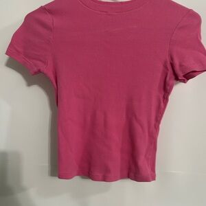 SKIMS Sugar Pink Fitted Short Sleeve Tee